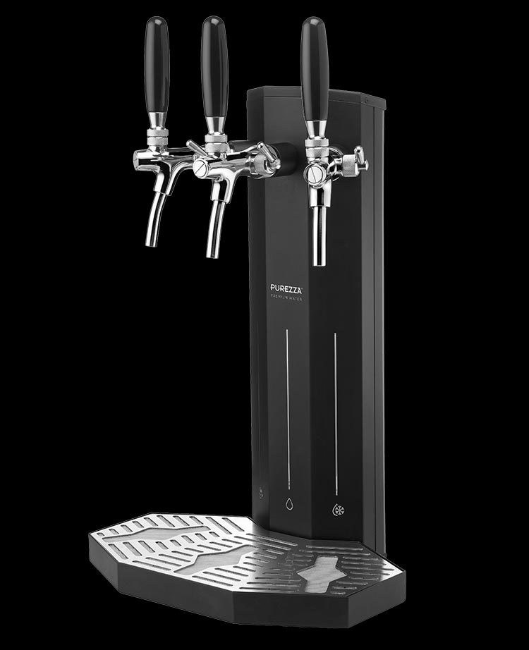 Stella Tower fra Purezza – eksklusivt tappetårn med mekaniske tapphaner til restaurant